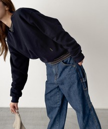 HARING　キーネック刺繍トレーナー