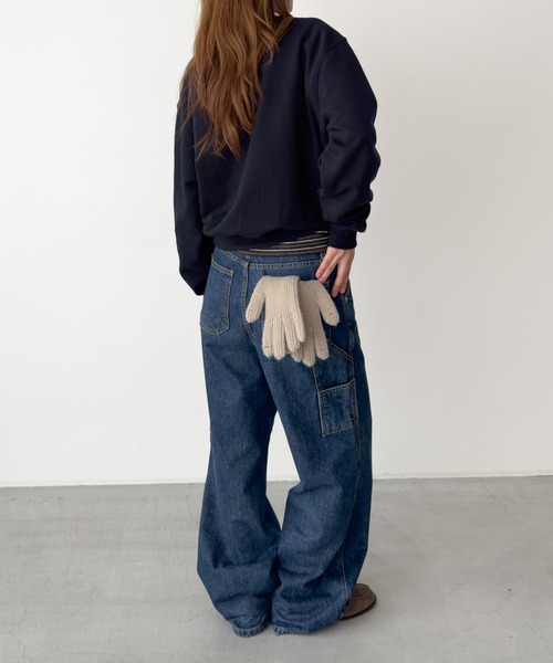 CANAL JEAN（キャナルジーン）の「HARING　キーネック刺繍トレーナー（スウェット・レディース・オートミール/ネイビー/サックスブルー・ONE SIZE）」の10枚目の写真