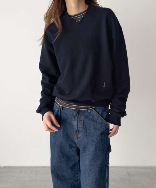 CANAL JEAN(キャナルジーン)の「HARING キーネック刺繍トレーナー(スウェット・レディース・オートミール/ネイビー/サックスブルー・ONE SIZE)」の17枚目の写真