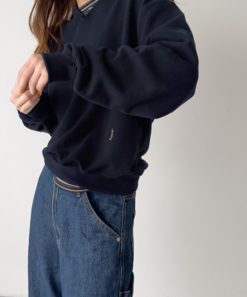 CANAL JEAN(キャナルジーン)の「HARING キーネック刺繍トレーナー(スウェット・レディース・オートミール/ネイビー/サックスブルー・ONE SIZE)」の19枚目の写真