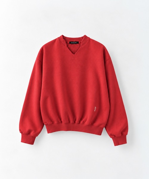 CANAL JEAN（キャナルジーン）の「HARING　キーネック刺繍トレーナー（スウェット・レディース・オートミール/ネイビー/サックスブルー/レッド・ONE SIZE）」の14枚目の写真