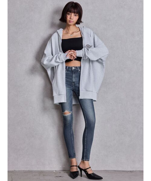 GYDA(ジェイダ)の「【WEB限定!!】BEVERLY HILLSスウェットBIGパーカー(パーカー・レディース・ピンク/ネイビー/グレー/ブラック・FREE)」の7枚目の写真