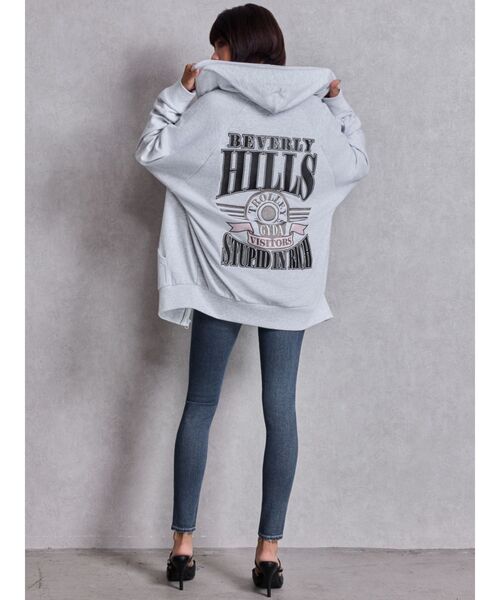 GYDA(ジェイダ)の「【WEB限定!!】BEVERLY HILLSスウェットBIGパーカー(パーカー・レディース・ピンク/ネイビー/グレー/ブラック・FREE)」の8枚目の写真