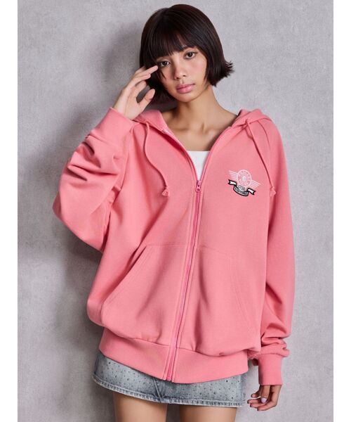 GYDA(ジェイダ)の「【WEB限定!!】BEVERLY HILLSスウェットBIGパーカー(パーカー・レディース・ピンク/ネイビー/グレー/ブラック・FREE)」の9枚目の写真