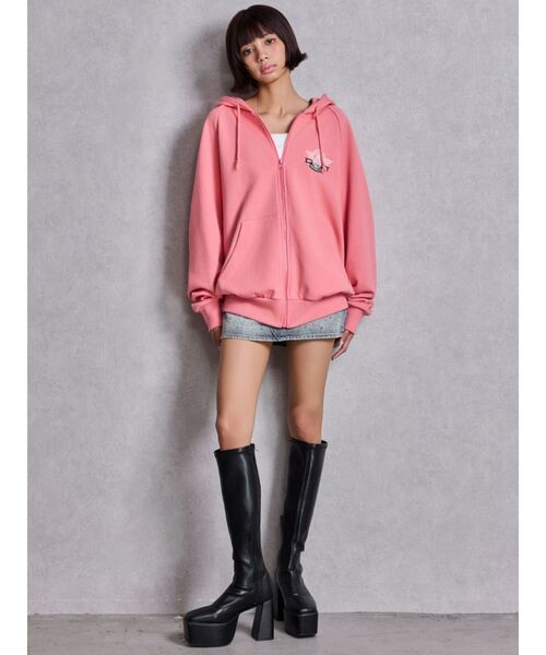 GYDA(ジェイダ)の「【WEB限定!!】BEVERLY HILLSスウェットBIGパーカー(パーカー・レディース・ピンク/ネイビー/グレー/ブラック・FREE)」の12枚目の写真