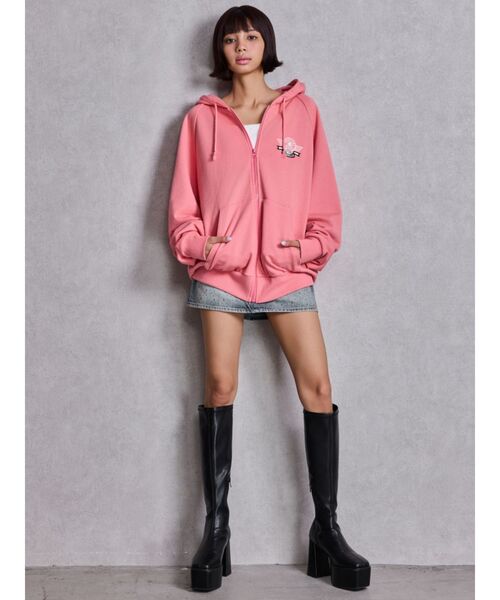 GYDA(ジェイダ)の「【WEB限定!!】BEVERLY HILLSスウェットBIGパーカー(パーカー・レディース・ピンク/ネイビー/グレー/ブラック・FREE)」の13枚目の写真