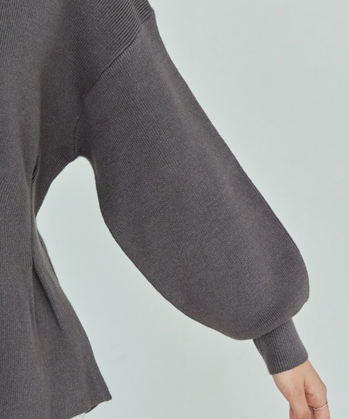 LAVEANGE（ラビアンジェ）の「【洗える】ウエストタックニットカーデ（カーディガン/ボレロ・レディース・ブラック/チャコールグレー/ピンク・F/3L/4L）」の11枚目の写真