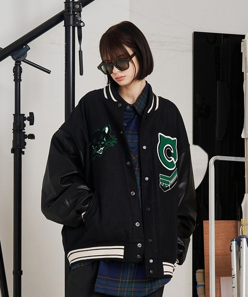セール】【UNISEX】NEKOMATA STADIUM JACKET/ネコマタスタジャン