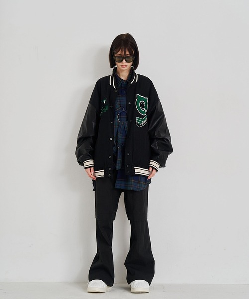 セール】【UNISEX】NEKOMATA STADIUM JACKET/ネコマタスタジャン