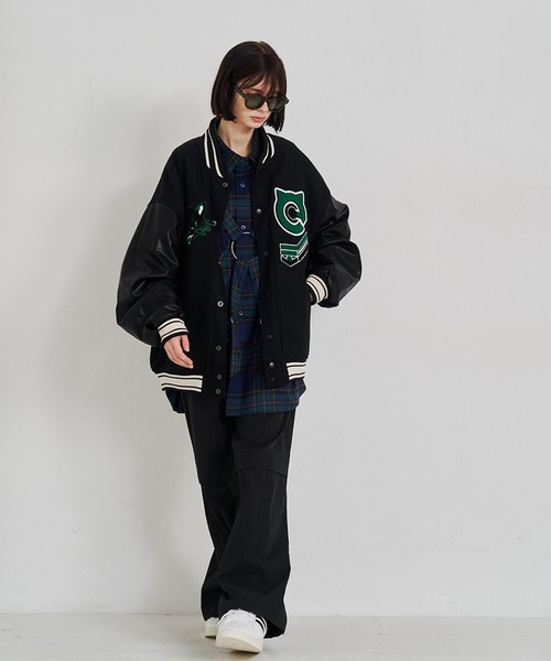 セール】【UNISEX】NEKOMATA STADIUM JACKET/ネコマタスタジャン