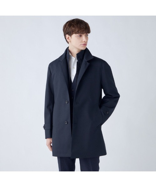 SUIT SELECT(スーツセレクト)の「レイヤードスタンドカラーコート/WATERPROOF(ステンカラーコート・メンズ・グレー・SMALL/MEDIUM/LARGE/X-LARGE/XX-LARGE)」の17枚目の写真