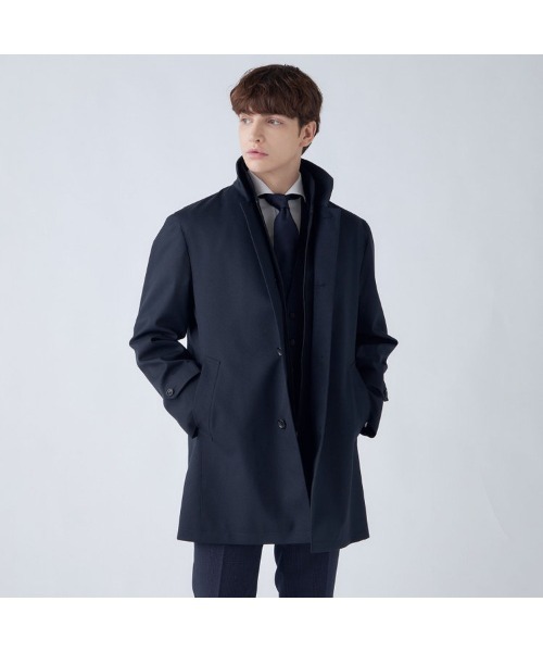 セール】レイヤードスタンドカラーコート/WATERPROOF（ステンカラー