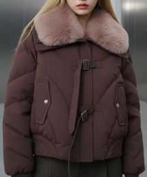 A'GEM/9 × .kom 『.KOMZ/ドットケーオーエムゼット』Volume Fur Collar Short Down / ボリュームファーカラーショートダウン