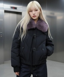 .KOM（ドットコム）の「A'GEM/9 × .kom 『.KOMZ/ドットケーオーエムゼット』Volume Fur Collar Short Down / ボリュームファーカラーショートダウン（ブルゾン）」