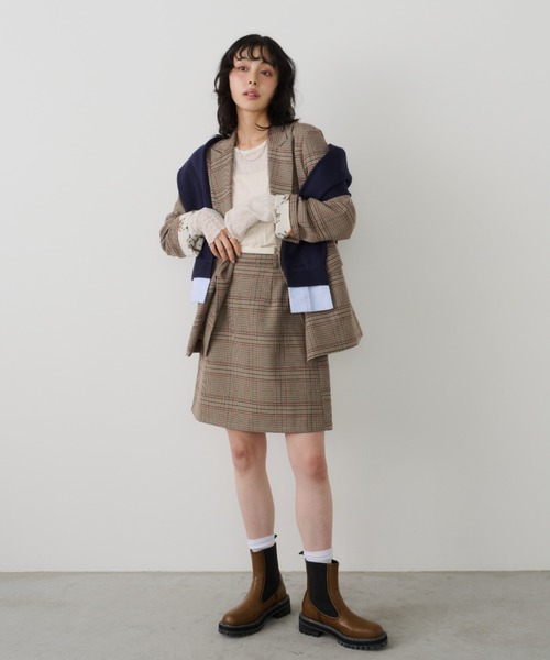 Unitage（ユニテージ）の「グレンチェックミニスカート（スカート・レディース・グレー/その他・FREE）」の3枚目の写真