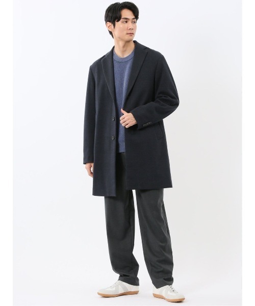 TAKA-Q(タカキュー)の「【ストレッチ メルトン】タカキュー チェスターコート(チェスターコート・メンズ・グレー系その他2/ネイビー・MEDIUM/LARGE/X-LARGE/3L)」の4枚目の写真