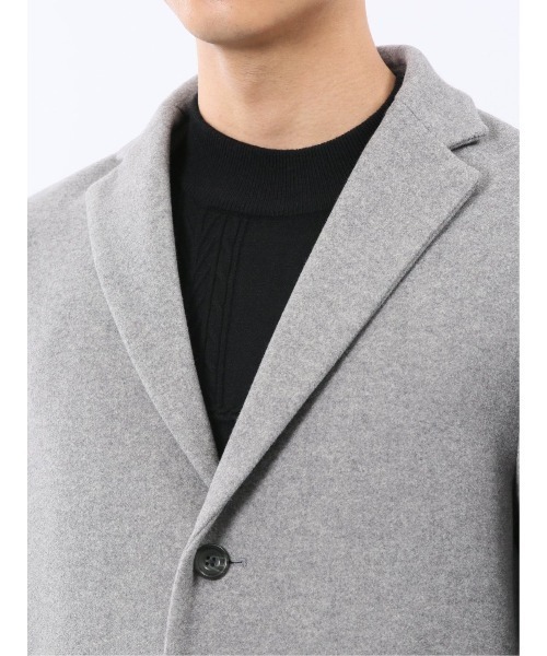 TAKA-Q(タカキュー)の「【ストレッチ メルトン】タカキュー チェスターコート(チェスターコート・メンズ・グレー系その他2/ネイビー・MEDIUM/LARGE/X-LARGE/3L)」の9枚目の写真