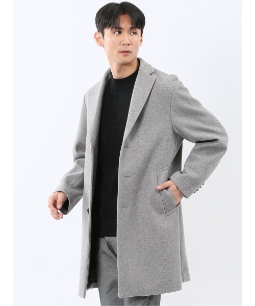 TAKA-Q(タカキュー)の「【ストレッチ メルトン】タカキュー チェスターコート(チェスターコート・メンズ・グレー系その他2/ネイビー・MEDIUM/LARGE/X-LARGE/3L)」の11枚目の写真
