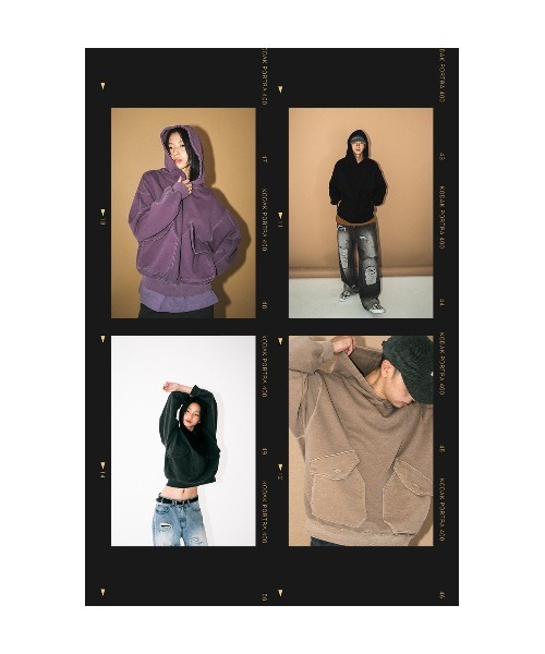 NO NEED(ノーニード)の「【PUNCHLINE】Big Pocket Pigment Hoodie/JJHD9162(スウェット・メンズ・ブラック/ベージュ/パープル/ダークグレー・L/M)」の14枚目の写真