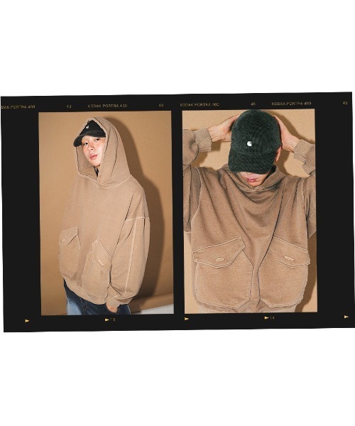 NO NEED(ノーニード)の「【PUNCHLINE】Big Pocket Pigment Hoodie/JJHD9162(スウェット・メンズ・ブラック/ベージュ/パープル/ダークグレー・L/M)」の15枚目の写真