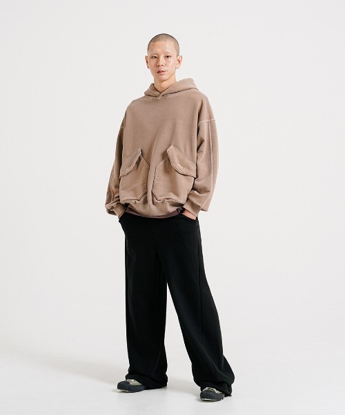 NO NEED(ノーニード)の「【PUNCHLINE】Big Pocket Pigment Hoodie/JJHD9162(スウェット・メンズ・ブラック/ベージュ/パープル/ダークグレー・L/M)」の19枚目の写真