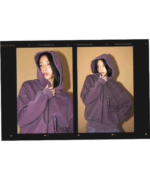 NO NEED(ノーニード)の「【PUNCHLINE】Big Pocket Pigment Hoodie/JJHD9162(スウェット・メンズ・ブラック/ベージュ/パープル/ダークグレー・L/M)」の22枚目の写真