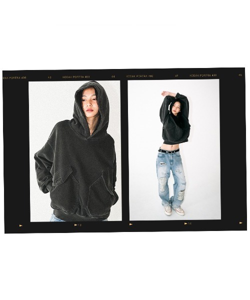 NO NEED(ノーニード)の「【PUNCHLINE】Big Pocket Pigment Hoodie/JJHD9162(スウェット・メンズ・ブラック/ベージュ/パープル/ダークグレー・L/M)」の13枚目の写真