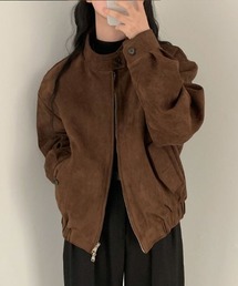 DEVICE（デバイス）の「スタンドカラー スエード ジップ ジャケット（ブルゾン）」