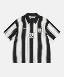 ESPIONAGE | Knitted Football Shirt Black Stripe(シャツ/ブラウス)