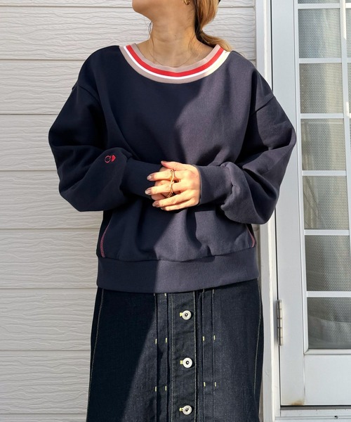 Q(キュー)の「リブネックオープンZIP トップス(カーディガン/ボレロ・レディース・杢グレー/ネイビー・MEDIUM)」の11枚目の写真