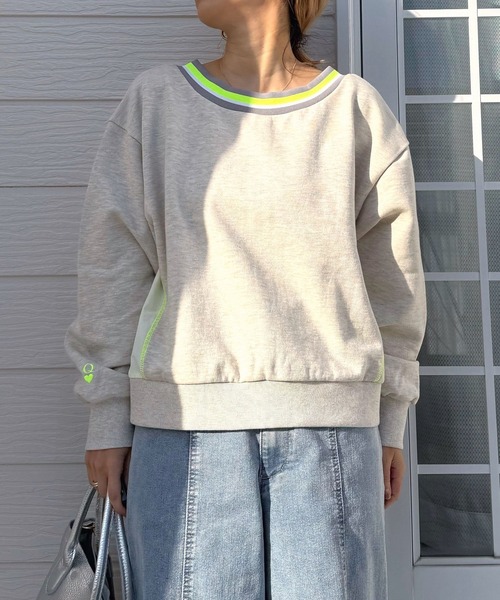 Q(キュー)の「リブネックオープンZIP トップス(カーディガン/ボレロ・レディース・杢グレー/ネイビー・MEDIUM)」の21枚目の写真