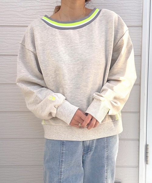 Q(キュー)の「リブネックオープンZIP トップス(カーディガン/ボレロ・レディース・杢グレー/ネイビー・MEDIUM)」の22枚目の写真