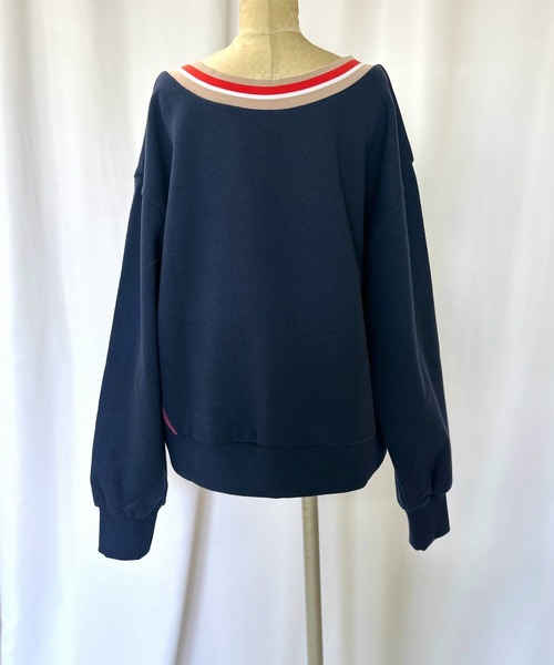 Q(キュー)の「リブネックオープンZIP トップス(カーディガン/ボレロ・レディース・杢グレー/ネイビー・MEDIUM)」の8枚目の写真