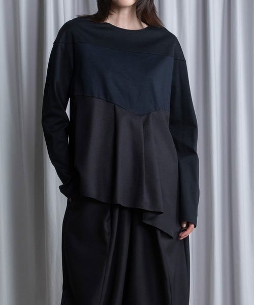 MARECHAL TERRE(マルシャルテル)の「ドッキングプルオーバー(Tシャツ/カットソー・レディース・ブラック/グレー/サンドベージュ/ラベンダー・MEDIUM)」の2枚目の写真