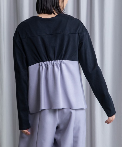 MARECHAL TERRE(マルシャルテル)の「ドッキングプルオーバー(Tシャツ/カットソー・レディース・ブラック/グレー/サンドベージュ/ラベンダー・MEDIUM)」の6枚目の写真