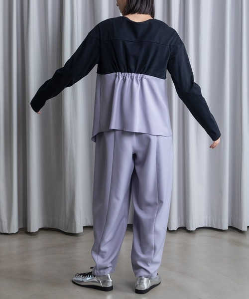 MARECHAL TERRE(マルシャルテル)の「ドッキングプルオーバー(Tシャツ/カットソー・レディース・ブラック/グレー/サンドベージュ/ラベンダー・MEDIUM)」の7枚目の写真