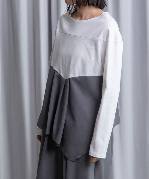 MARECHAL TERRE(マルシャルテル)の「ドッキングプルオーバー(Tシャツ/カットソー・レディース・ブラック/グレー/サンドベージュ/ラベンダー・MEDIUM)」の19枚目の写真