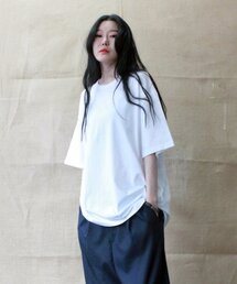 DEMARC（ドゥマーク）の「男女オーバーサイズ無地レイヤード半袖Tシャツホワイト（Tシャツ/カットソー）」