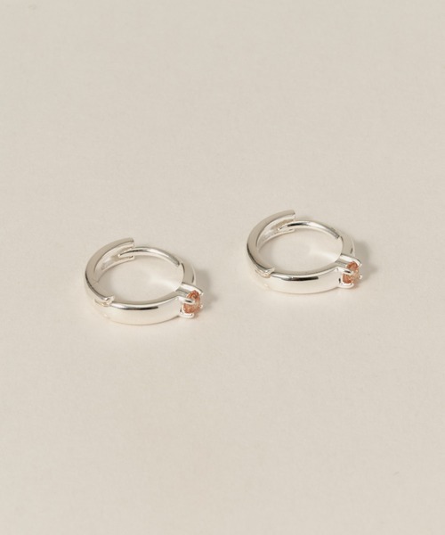novice】 CZ Hinged Hoop Pierce［Silver925］（ピアス（両耳用 