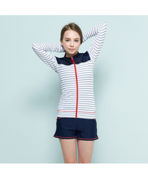 BASIC ELLE（ベーシックエル）の「レディース ジップアップラッシュガード 3PCS BEL-R218N（ラッシュガード）」