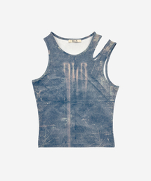 BLR Printed Blue Cut Sleeveless