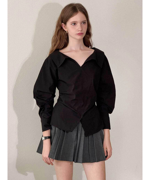 LAUTREDE MIN（ロートルドミン）の「Lautre Amanda White Off - shirts（シャツ/ブラウス・レディース・ホワイト/スカイブルー/アイボリー/ブラック・SMALL/MEDIUM/X-SMALL）」の6枚目の写真