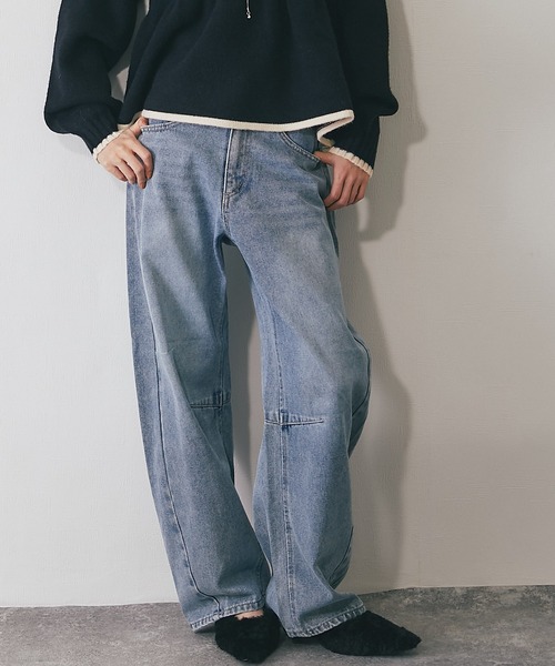 ANOTHER S（アナザーエス）の「コクーンシルエットデニムパンツ（デニムパンツ・レディース・ブルー/ブラック・FREE）」の5枚目の写真
