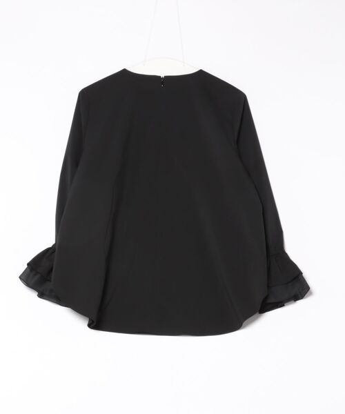 STRAWBERRY-FIELDS(ストロベリーフィールズ)の「ミルキータフタ*フローラクロス_袖コンシャスシャツブラウス(シャツ/ブラウス・レディース・キナリ/ブラック・2)」の6枚目の写真