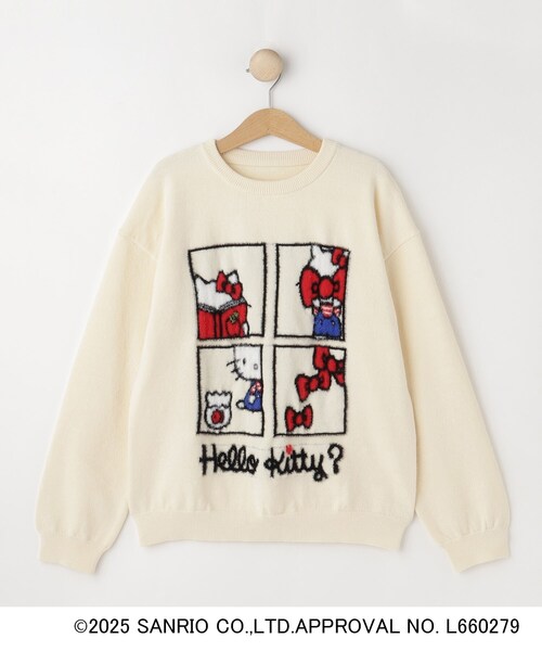 sanrio(산리오)의 「【HELLO KITTY 코라보】스웨트 라이크 니트(니트/스웨터)」|화이트계 4