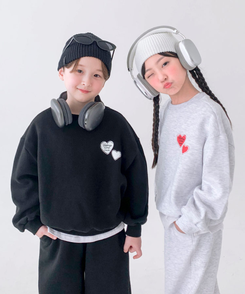 BERRYCLOSET（ベリークローゼット）の「[裏起毛] ハートシグナルスウェット（スウェット・レディース・ライトグレー/ブラック・11号/13号/7号/09号）」の3枚目の写真