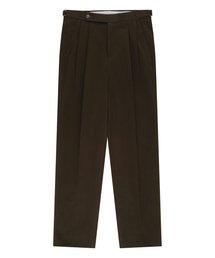 Essential Gaberdine Heavy Double-Pleated relaxed Chino (Brown)
