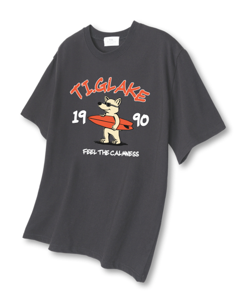 TI.GLAKE(ティーグレイク)の「サーフィンウルフ オーバーサイズ 半袖Tシャツ ダークグレー(Tシャツ/カットソー・レディース・その他・LARGE/X-LARGE/XX-LARGE)」の1枚目の写真