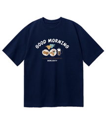 コーヒーアンドブレッド オーバーサイズ 半袖Tシャツ [ネイビー]