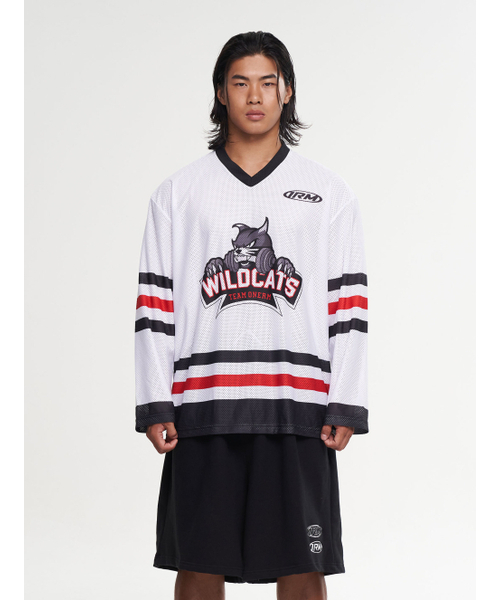 ONERM(ワンアルエム)の「ワイルドキャッツアイスホッケージャージレッド(Tシャツ/カットソー・レディース・その他・LARGE/X-LARGE/MEDIUM)」の1枚目の写真
